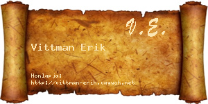 Vittman Erik névjegykártya